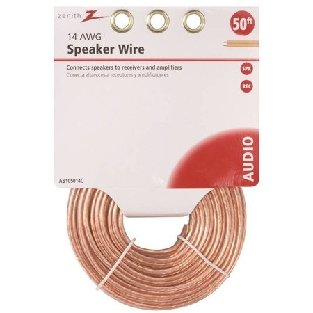 ZENITH Wire Speaker 14Gau 50Ft Clear AS105014C